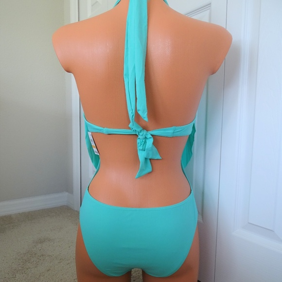 Bar III NWT One Piece Aqua Maillot Swimsuit - Picture 4 of 4